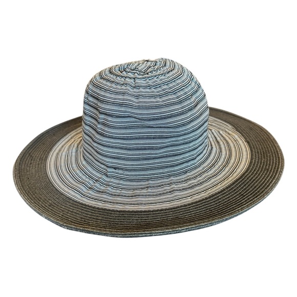 Panama Jack Accessories - Panama Jack Striped Wide Brim Black Striped Hat